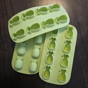Pineapple Green Silicone Ice Tray Mold Set Of 3
